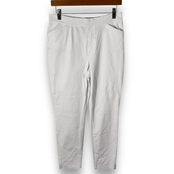 Susan Graver Ankle Pants White Classic Fit Stretch XS - Picture 3 of 10